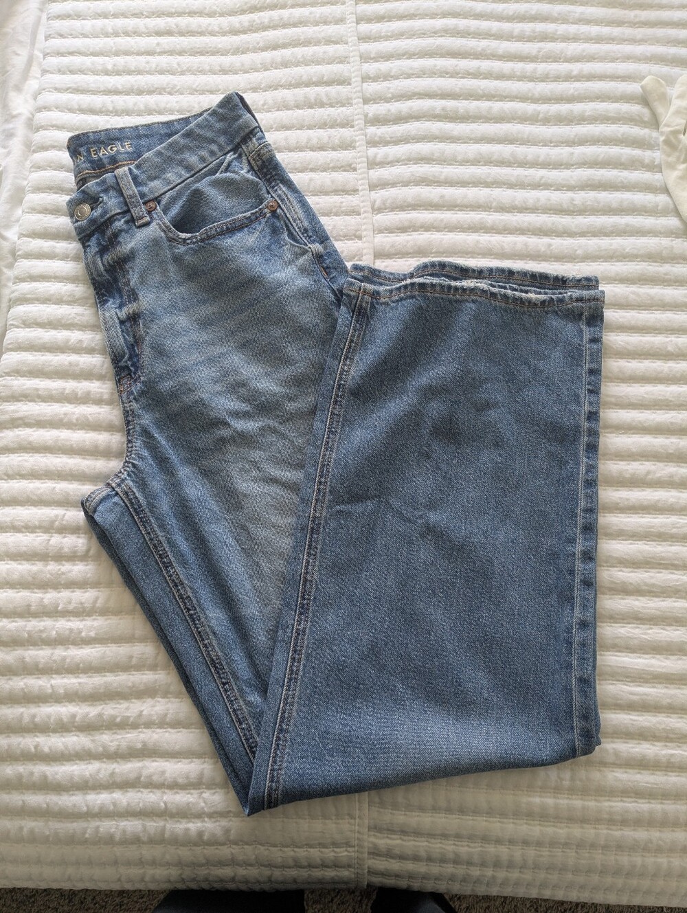 NWOT American Eagle Curvy Super High Rise Baggy Straight Jeans Size 6 Long